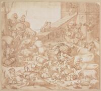 K IV 007
<br/>
Intocht van de dieren in de Ark van Noach
<br/>
<em>Bassano da Ponte, Jacopo (1510/15-1592) - kopie naar</em>